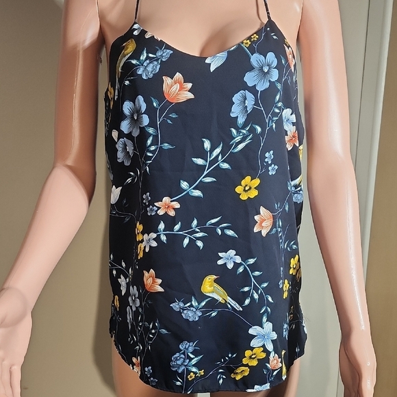 Chelsea & Theodore Floral Tank Top - Black, Blue, Yellow - Picture 6 of 6